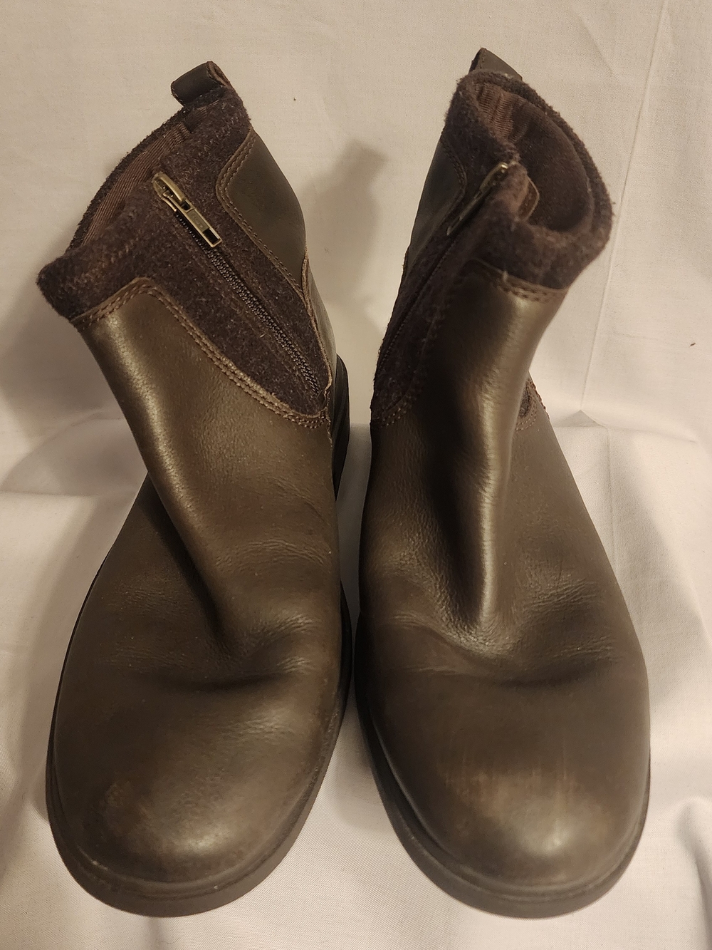 UGG Brown Leather Short Zip Combat Boots